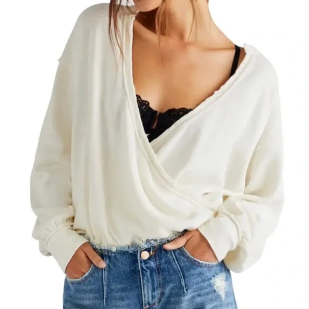 NWT Free People Anyway Tee / Gardenia - Picture 3 of 5